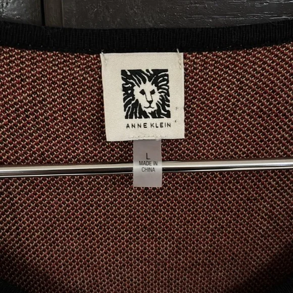 Anne Klein Tan Black and Red Plaid Long Sleeve Cardigan Size Large NWOT - Picture 2 of 6